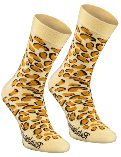 Rainbow Socks - Unisex Damen Herren - Gemusterte Tiersocken - Safari Und Dschungel - 1 Paar - GEPARD - 41-46 von Rainbow Socks