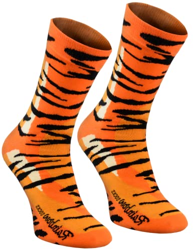 Rainbow Socks - Unisex Damen Herren - Gemusterte Tiersocken - Safari Und Dschungel - 1 Paar - TIGER - 41-46 von Rainbow Socks