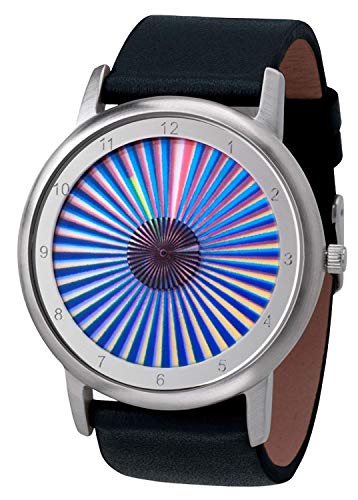 Rainbow Watch Unisex Uhr Quarz Avantgardia Sheer mit schwarzem Echtlederarmband von Rainbow e-motion of color