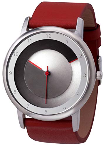 Rainbow Watch Unisex Uhr Quarz Avantgardia Black mit rotem Echtleder Armband von Rainbow emotion of colours