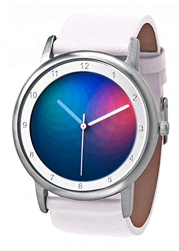 Rainbow Watch Unisex Uhr Quarz Avantgardia Sphere mit weißem Echtleder Armband von Rainbow emotion of colours