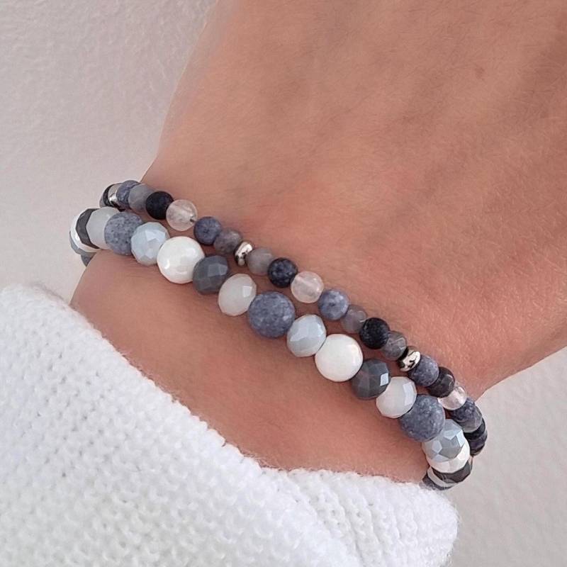 Armband Set Halbedelstein Naturstein Und Edelstahl von RainbowFairground