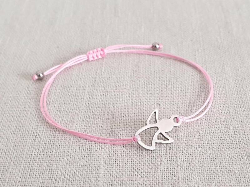 Kinder Schutzengel Armband Edelstahl in Geschenkverpackung, Zart Und Filigran Farbauswahl, Größenverstellbar von RainbowFairground