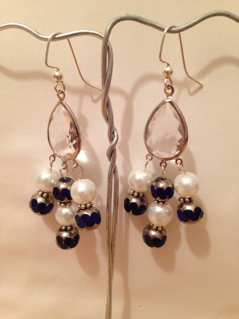 Blaue Und Weiße Ohrringe von RainbowFishWorks