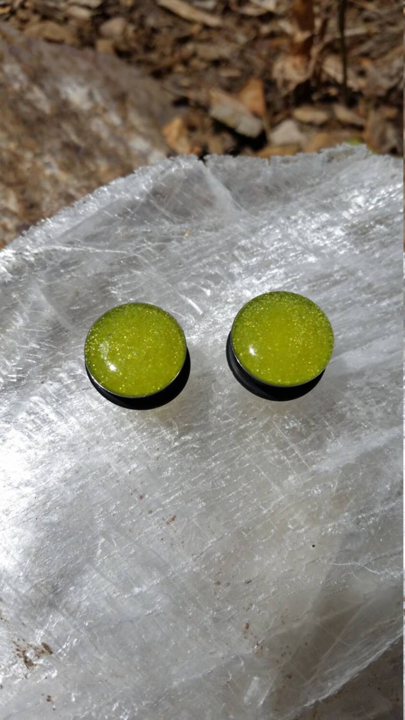 Gelbe Glitzer Harz Plugs 15/20cm von RainbowFishWorks