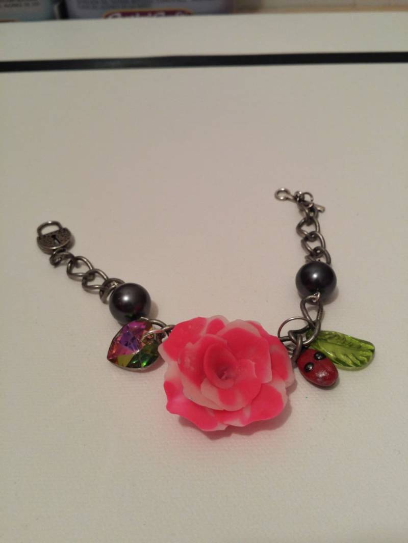 Hot Pink Und Dursichtiges Rose Armband von RainbowFishWorks