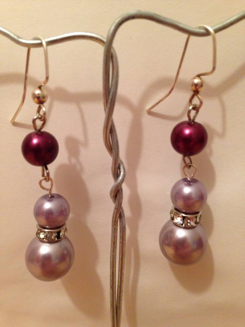 Lila Perlen Ohrringe von RainbowFishWorks