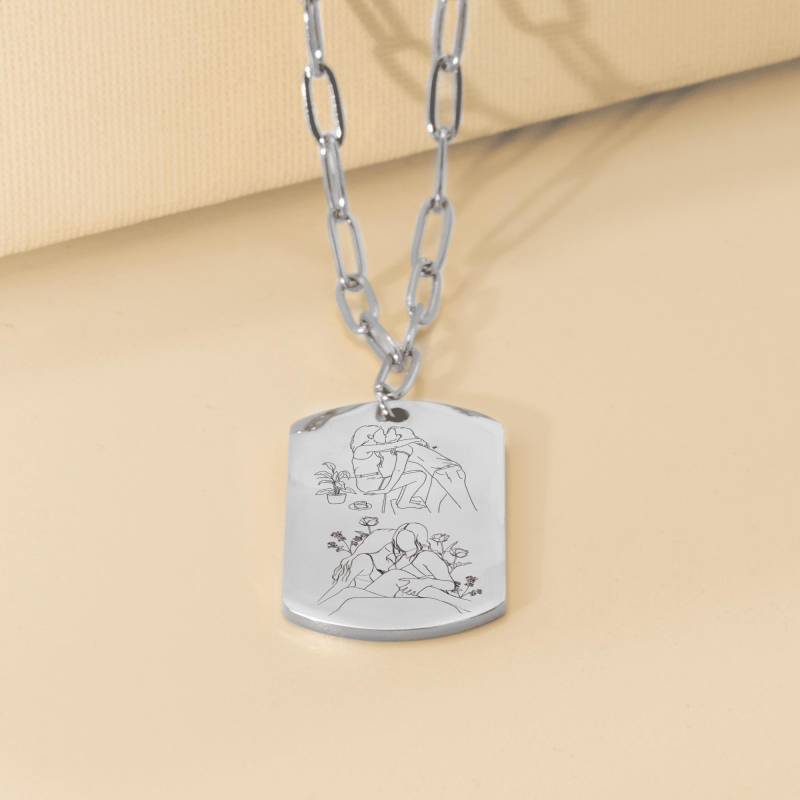 Lesbian Halskette Mit Gravur - Sapphic Love Kette Für Frauen Lgbtq Schmuck Pride Geschenk Wlw Aus Edelstahl Oder 18 K Gold von RainbowPrideStudioCo