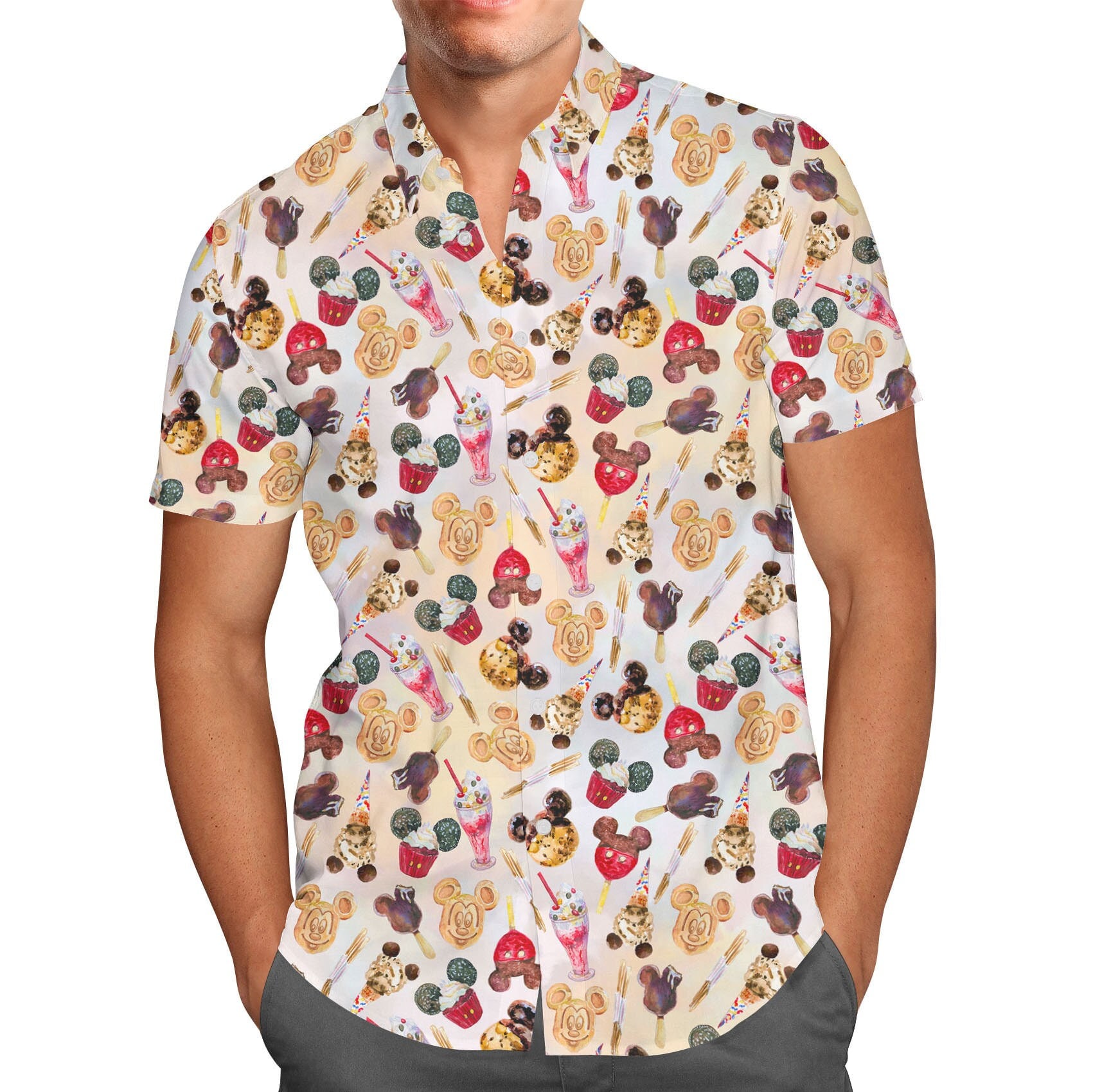 Mickey Snacks - Theme Park Inspiriertes Herren Kurzarm Hemd in Xs 5Xl von RainbowRules