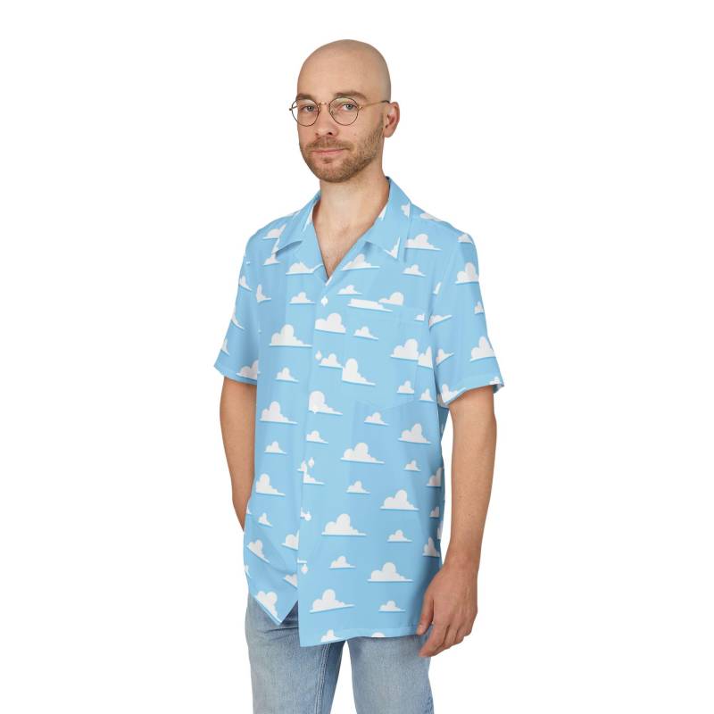 Pixar Clouds - Herren Button-Down-Kurzarm-Taschenhemd | Hergestellt in Den Usa von RainbowRules