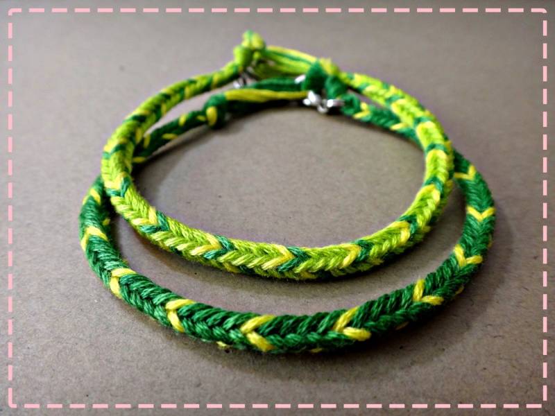 Handgefertigte Liebespaare Passende Armbänder Bff Freundschaftsarmband Paar Pulsera De Pareja St. Patrick's Grün Gelb 2Er Set von RainieLoveThings