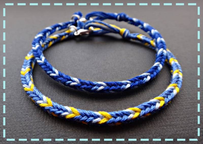 Passende Paare Armbänder Freundschaftsarmband Paar Blau Gelb 2Er Set Passende Paare Armbänder Freundschaftsarmband Paar Blau Gelb 2Er Set von RainieLoveThings