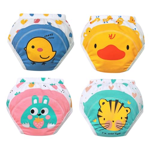 Rainjia Baby Töpfchen Trainingshose 6 Monate - 3 Jahre, 4 Stück Weich und Atmungsaktiv Töpfchen Trainerhosen Töpfchentraining für Töpfchentraining Kinder Töpfchen Trainingsunterwäsche von Rainjia