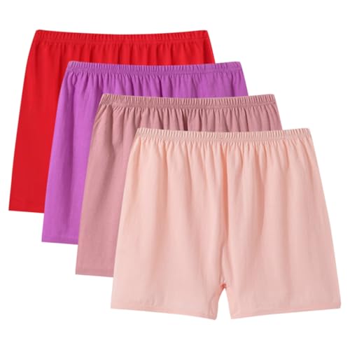 Rainjia Unterhosen Senioren Damen mit Schenkel, 4er Pack Boxershorts Senioren Damen Schlüpfer mit Bein Taillenslip Oma schlüpfer Übergröße Unterhosen Baumwolle 88-210lb von Rainjia