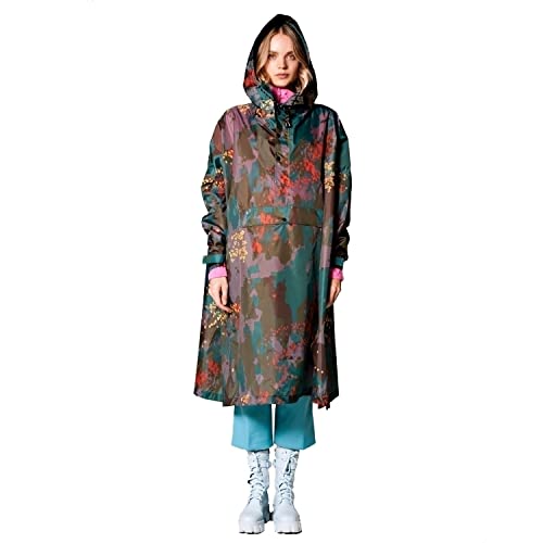 Rainkiss – Rain Poncho for Adults – Wasserdicht – PFAS-frei – Einheitsgröße – Multicolor – 100% recyceltes Polyester – Design: Digi Forest Camo von Rainkiss