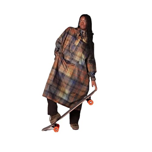 Rainkiss – Rain Poncho for Adults – Wasserdicht – PFAS-frei – Einheitsgröße – Multicolor – 100% recyceltes Polyester – Design: Tartan von Rainkiss
