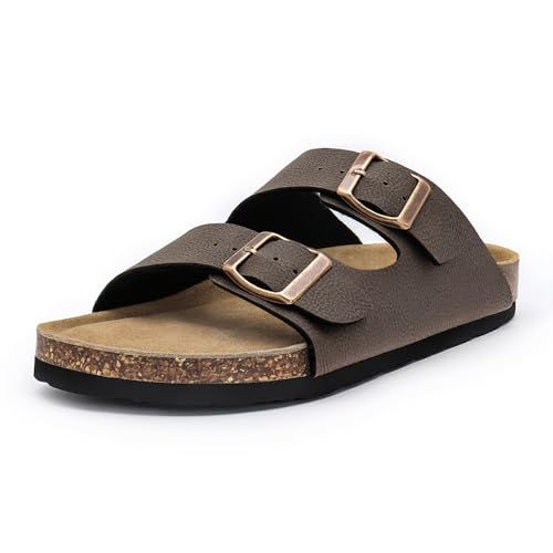 Rainlin Flache Damen-Sandalen, Kork-Fußbett, Schlupfsandalen, Fußgewölbeunterstützung, Schlupfschuhe mit verstellbarer Schnalle, Mokka, 39.5 EU Rainlin Flache Damen-Sandalen, Kork-Fußbett, Schlupfsandalen, Fußgewölbeunterstützung, Schlupfschuhe mit verstellbarer Schnalle, Mokka, 39.5 EU von Rainlin