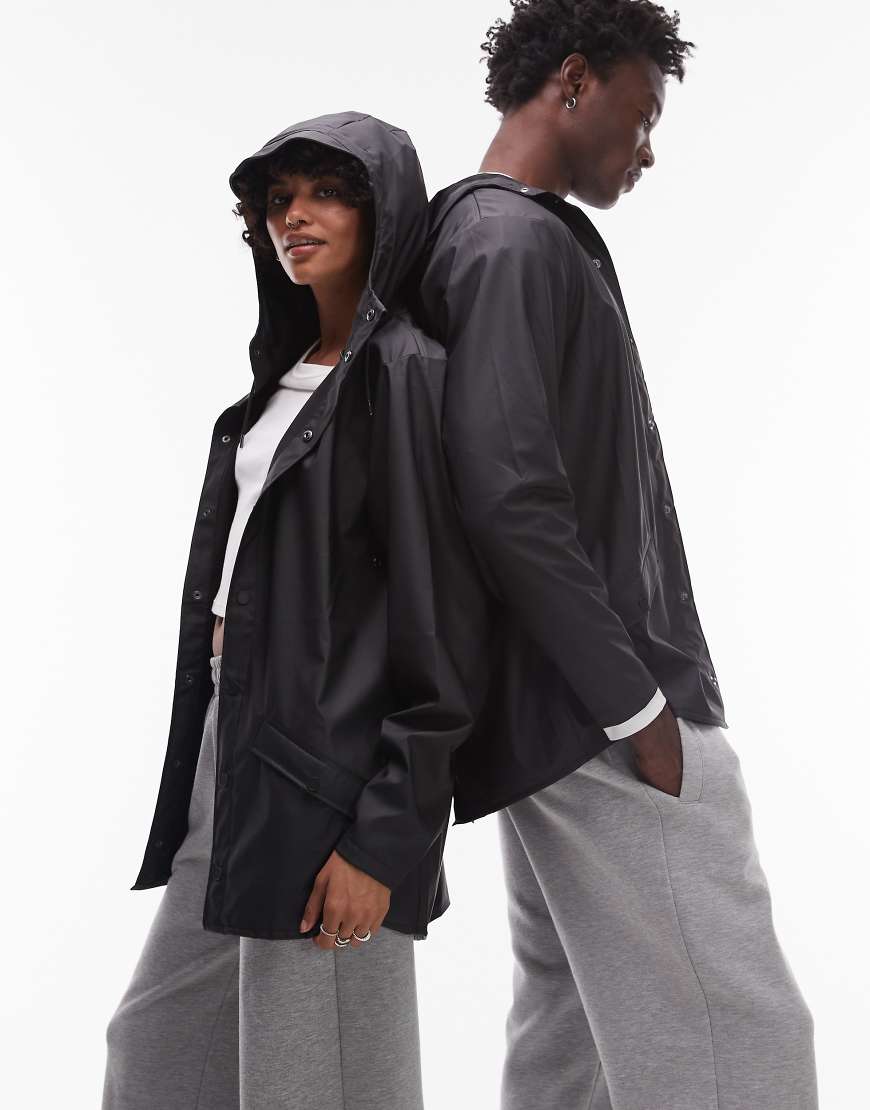 Rains - 12010 - Kurze, wasserdichte Unisex-Jacke in Schwarz von Rains