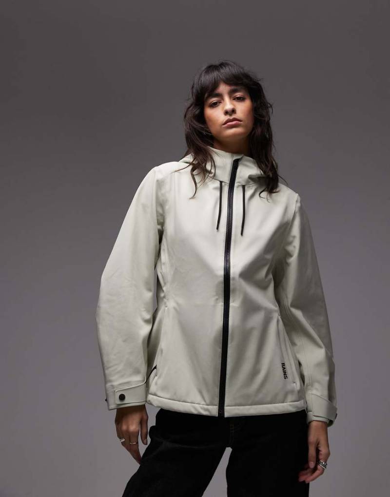 Rains - 12570 Suva - Wasserdichte Softshell-Jacke in Hellgrün mit Kapuze von Rains