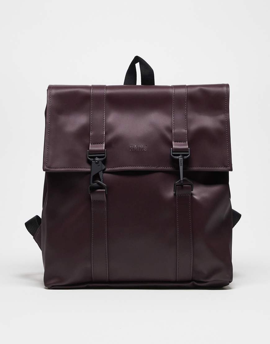 Rains - 13310 - Wasserdichte Mini-Kuriertasche in Burgunderrot-Braun von Rains