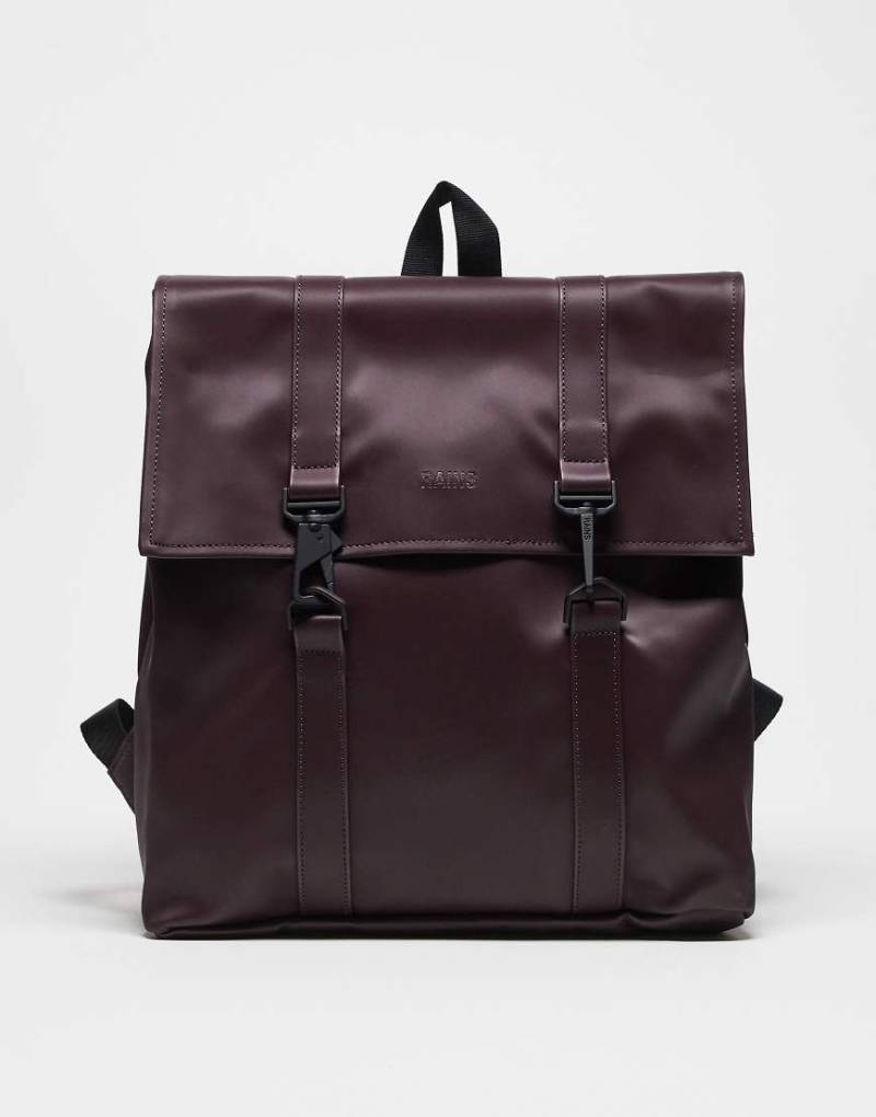 Rains - 13310 - Wasserdichte Mini-Kuriertasche in Burgunderrot-Braun von Rains