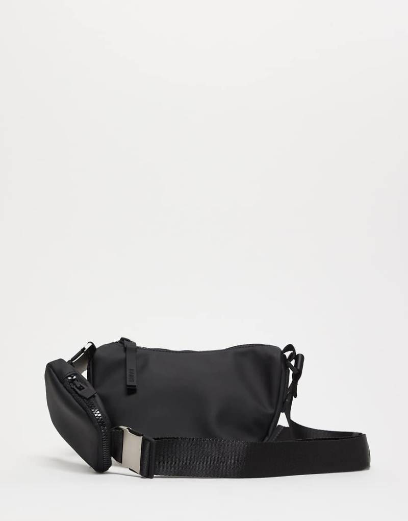 Rains - 13650 Valera - Wasserdichte Mini-Schultertasche in glänzendem Schwarz von Rains