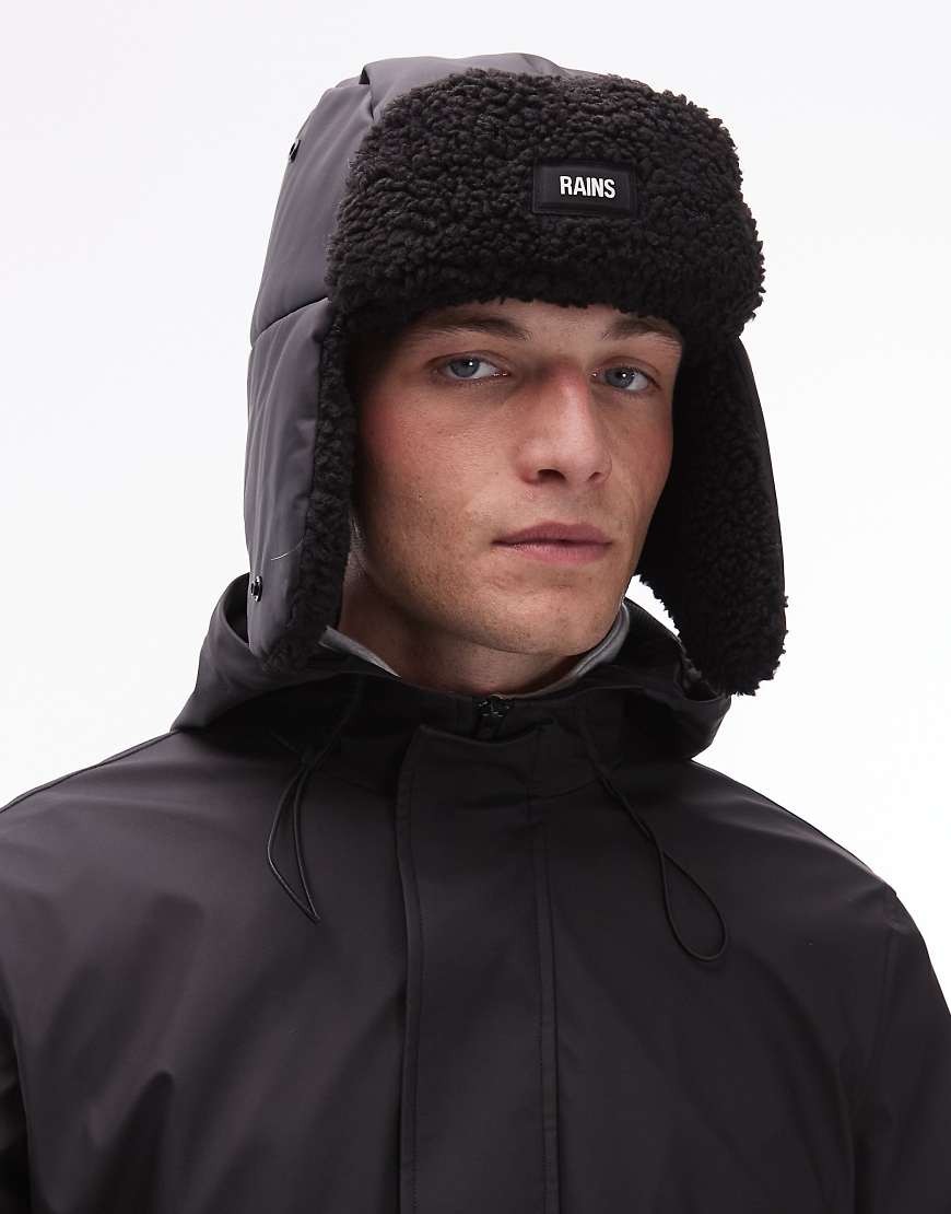 Rains - 20660 - Trappermütze aus Fleece in Schwarz von Rains