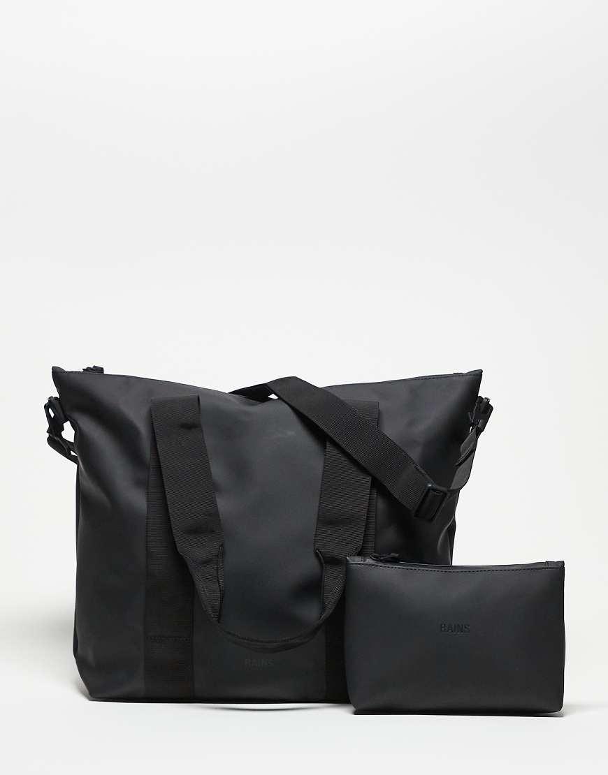 Rains - 50030 Daily - Set mit wasserfester Tragetasche und Kosmetiktasche in Schwarz von Rains