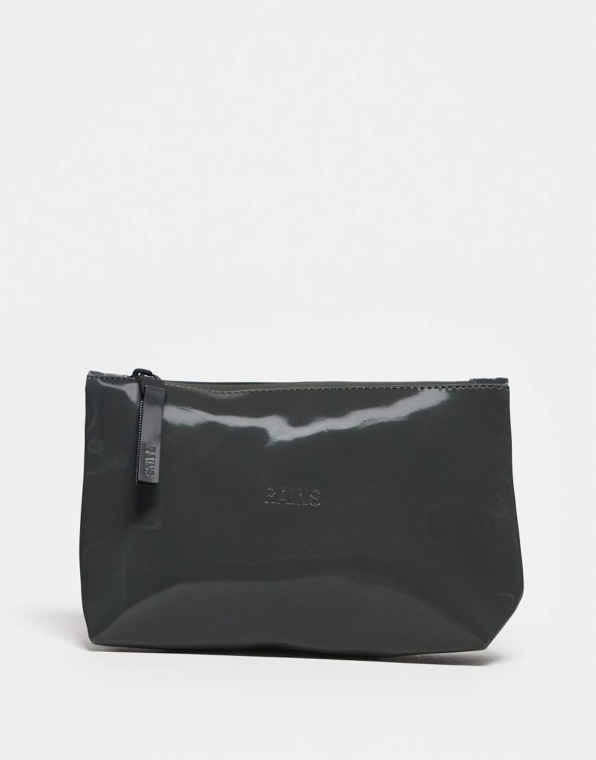 Rains - Kosmetikasche in Metallic-Grün von Rains