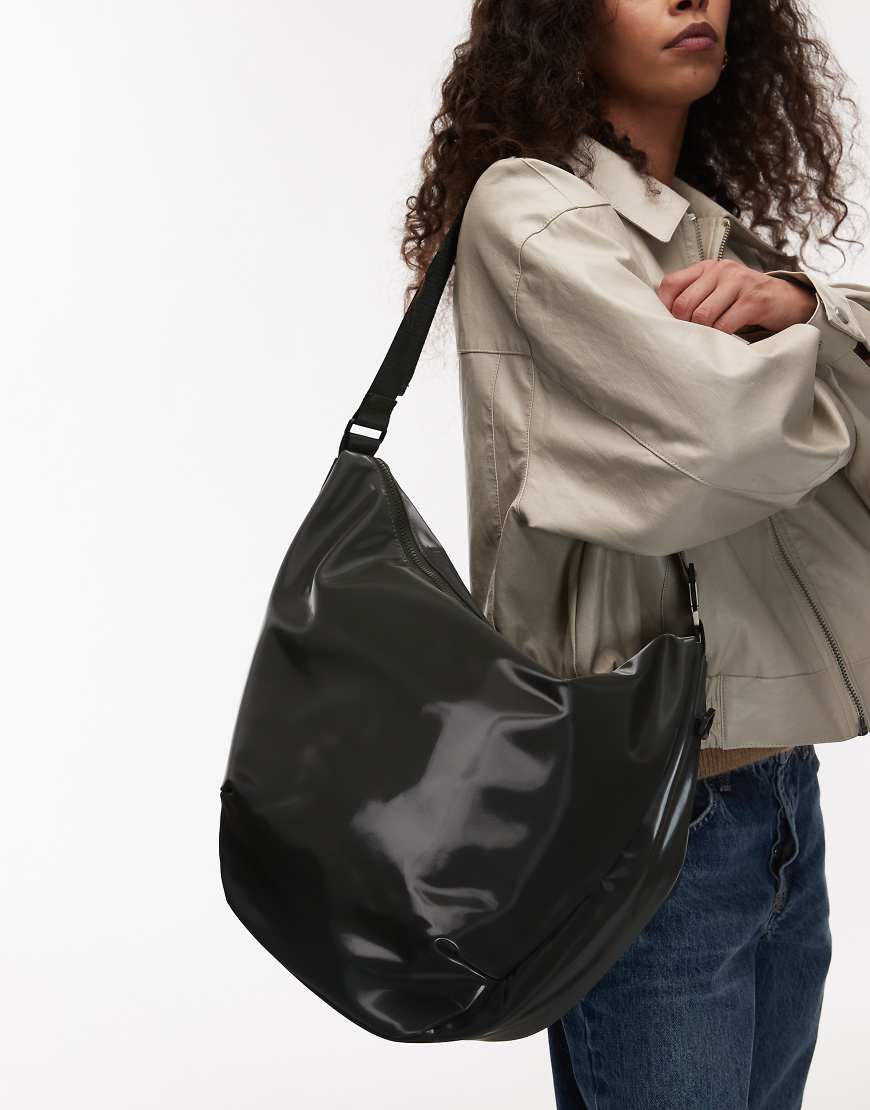 Rains - Valera - Große Schultertasche in Metallic-Grün von Rains