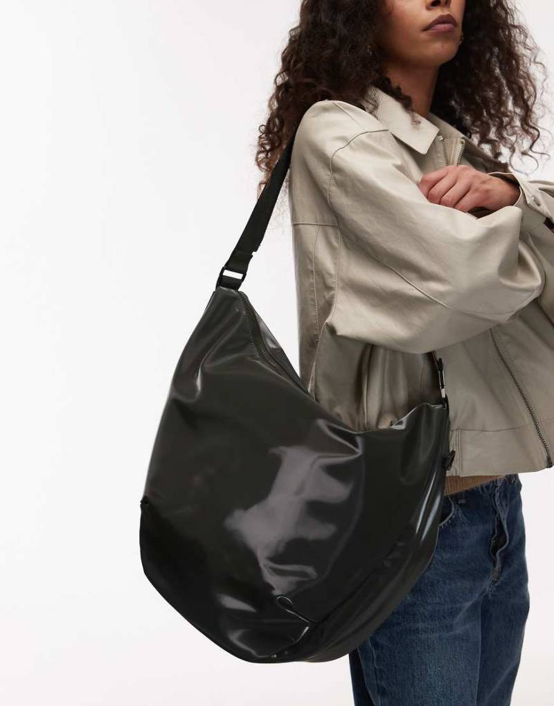 Rains - Valera - Große Schultertasche in Metallic-Grün von Rains