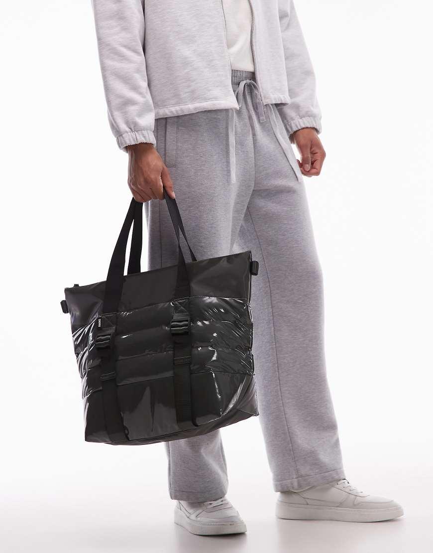 Rains - Wattierte Mini-Tragetasche in Metallic-Grün von Rains