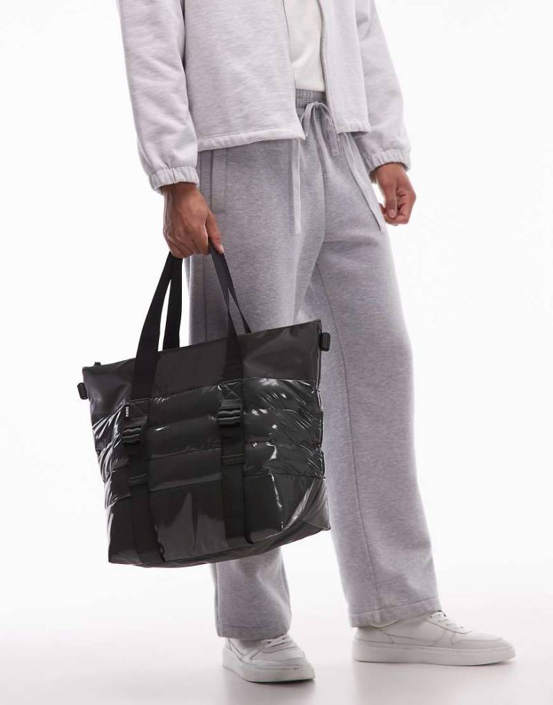 Rains - Wattierte Mini-Tragetasche in Metallic-Grün von Rains