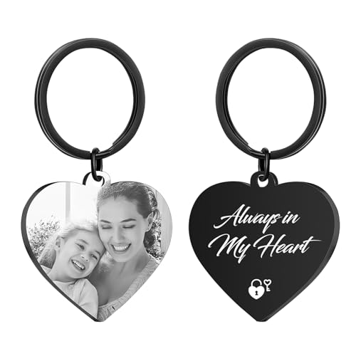 Personalisiertes Schlüsselanhänger Geschenk zum Vatertag mit Foto & Lasergravur – Individuelles Herzensgeschenk für Papa aus Edelstahl | Custom Name, Datum & Motiv | Zeitloses Andenken für Väter von Rainsar