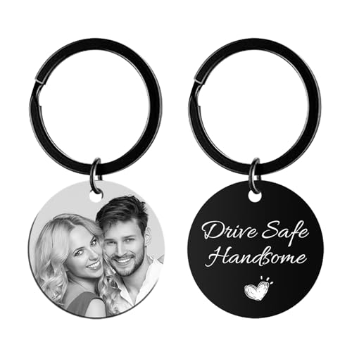 Personalisiertes Schlüsselanhänger Geschenk zum Vatertag mit Foto & Lasergravur – Individuelles Herzensgeschenk für Papa aus Edelstahl | Custom Name, Datum & Motiv | Zeitloses Andenken für Väter von Rainsar