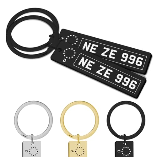 Rainsar Personalisierter Kennzeichen-Schlüsselanhänge - Wahlweise mit Geschenkbox - Personalisierte Mini KFZ Autokennzeichen Nummernschild Gravur Text Logo, Geschenk für Männer Valentinstag Vatertag Rainsar Personalisierter Kennzeichen-Schlüsselanhänge - Wahlweise mit Geschenkbox - Personalisierte Mini KFZ Autokennzeichen Nummernschild Gravur Text Logo, Geschenk für Männer Valentinstag Vatertag von Rainsar