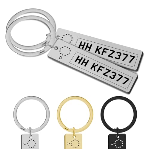 Rainsar Personalisierter Kennzeichen-Schlüsselanhänge - Wahlweise mit Geschenkbox - Personalisierte Mini KFZ Autokennzeichen Nummernschild Gravur Text Logo, Geschenk für Männer Valentinstag Vatertag Rainsar Personalisierter Kennzeichen-Schlüsselanhänge - Wahlweise mit Geschenkbox - Personalisierte Mini KFZ Autokennzeichen Nummernschild Gravur Text Logo, Geschenk für Männer Valentinstag Vatertag von Rainsar