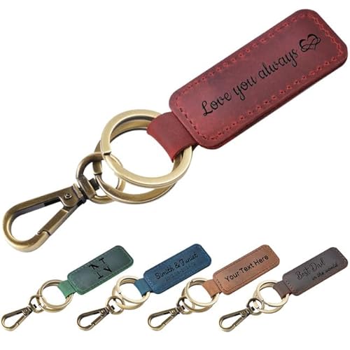 Rainsar Schlüsselanhänger Leder Gravur, Personalisiert, Hochwertig mit Name Datum für Männer Frauen Personalisiert Geschenk Rainsar Schlüsselanhänger Leder Gravur, Personalisiert, Hochwertig mit Name Datum für Männer Frauen Personalisiert Geschenk von Rainsar