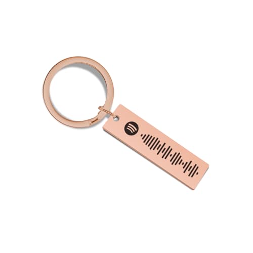 Rainsar Schlüsselanhänger Personalisiert, Spotify Schlüsselanhänger, Personalisierte Musik Spotify Scan Code Schlüsselbund Anhänger, Personalisierte Geschenke für Männer, Frauen & Papa von Rainsar