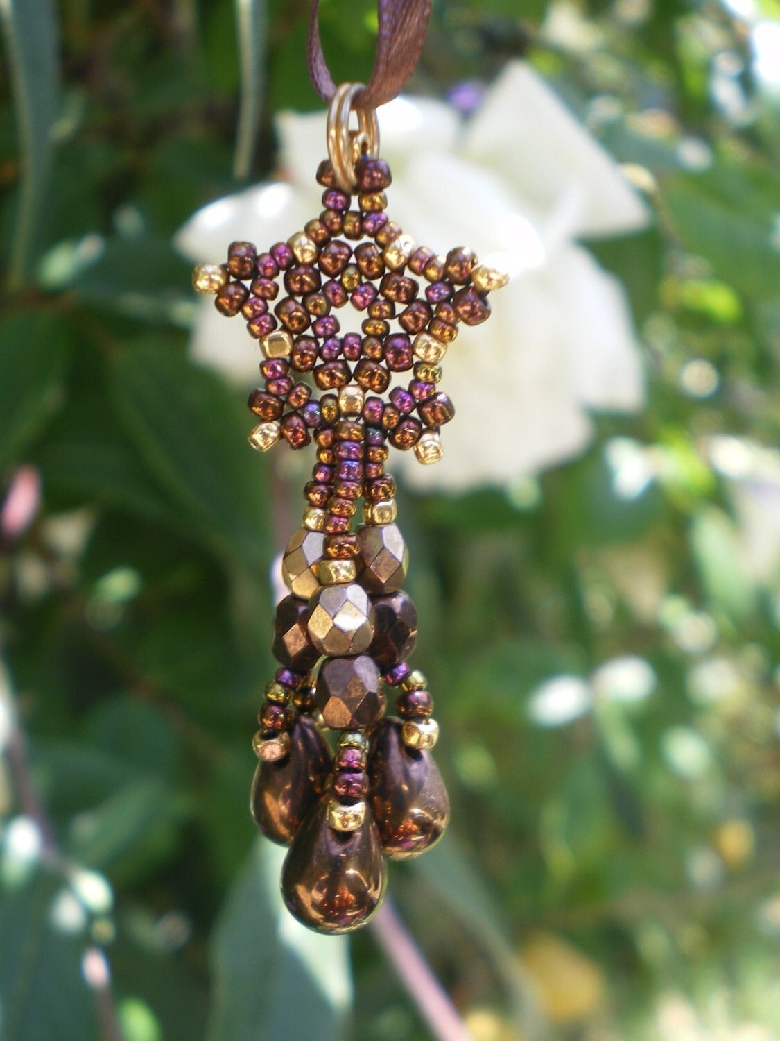 sternschnuppenband Halskette, Verstellbar, in Funkelnden Kupfer Bronze Von Raintree Beads von RaintreeBeads