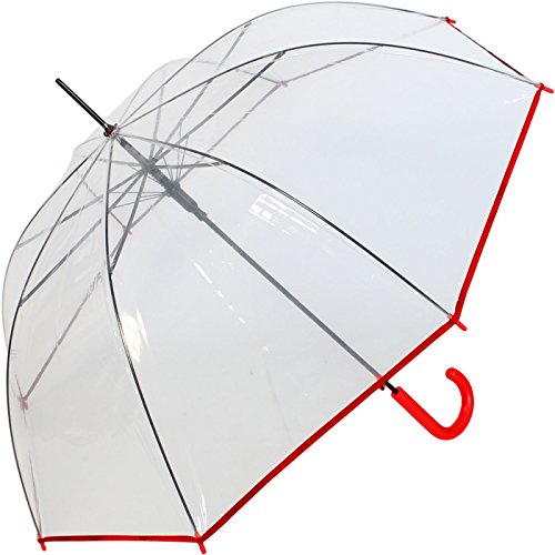 Rainy Days Regenschirm Transparent Durchsichtig Automatik (rot) von Rainy Days