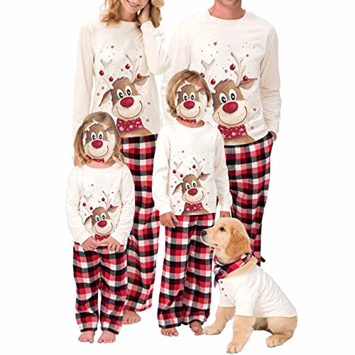 Raiodais Familie Weihnachts Pyjama Set, Familie Christmas Pyjamas Schlafanzug for Familie Match Schlafanzug Damen Herren Lang(#046-Damen, S) von Raiodais