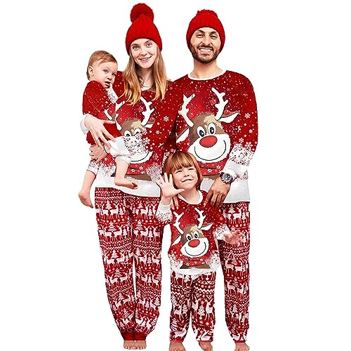 Raiodais Weihnachts Familie Pyjama Set Schlafanzüge Weihnachten Familien Weihnachtspyjama Christmas Pyjama Family Set(#105-Baby, 3 Monate) von Raiodais
