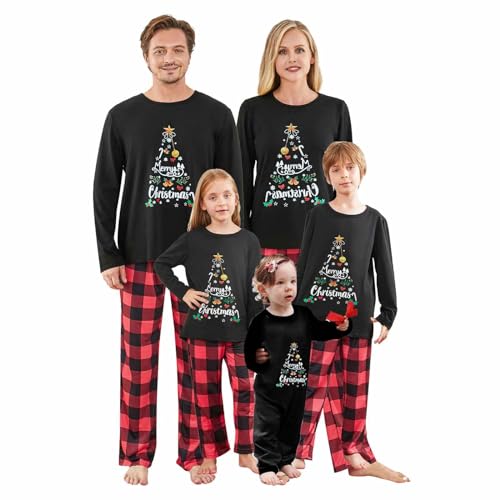 Raiodais Weihnachts Familie Pyjama Set Schlafanzüge Weihnachten Familien Weihnachtspyjama Christmas Pyjama Family Set(#110-Damen, L) von Raiodais