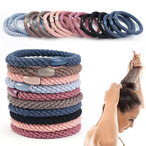 18 Stück Geflochtene Haargummis Baumwolle Mehrfarbiger Geflochtene Haarbänder Mode Geflochtene Elastische Für Frauen/Mädchen/Kinder,Dickes und Lockiges Haar (Gemischte Farben) von Rairsky