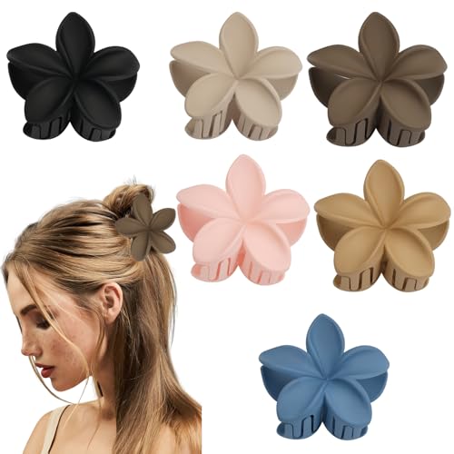 6 Stück Haarklammer Blume Haarclips Damen, Haarspangen Blumen Matt, Hair Clips Flower, Starker Halt Rutschfeste Haarklammern für Mädchen Dickes bis Dünnes Haar, Haarschmuck Geschenk, 6 Farben von Rairsky