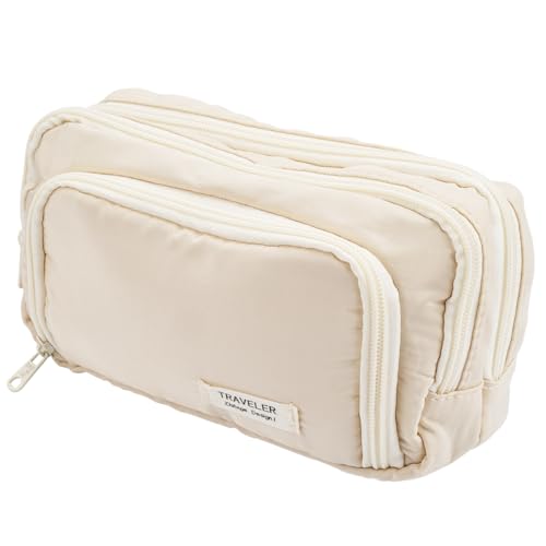 Federmäppchen mit Großer Kapazität, Mäppchen Groß, Große Kapazität Federmappe Mädchen mit Griff, Pencil Case, 3 Compartments Federtasche Groß, Mäppchen Stiftetasche für Schule und Büro Verwenden von Rairsky