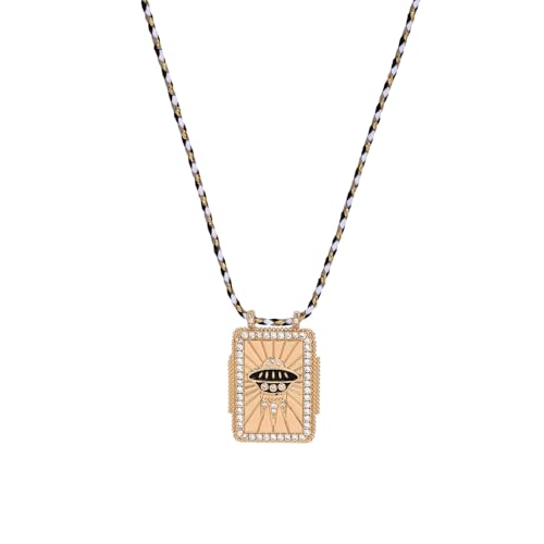 Rairu Trendy Tarot Card Themeed Halskette Tarot Card Embleme Halskette Einzigartiger Nackenschmuck Für Date Night Accessorizing Party Accessoire von Rairu