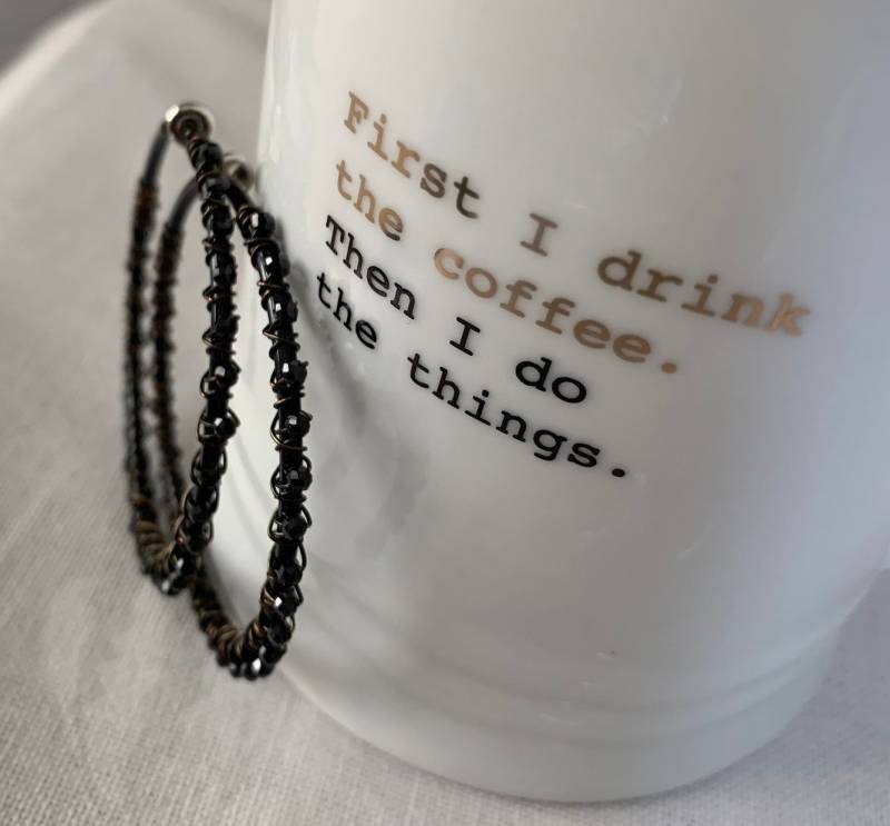 Schwarze Ohrclips Mit Onyxperlen von RaisasTreasures