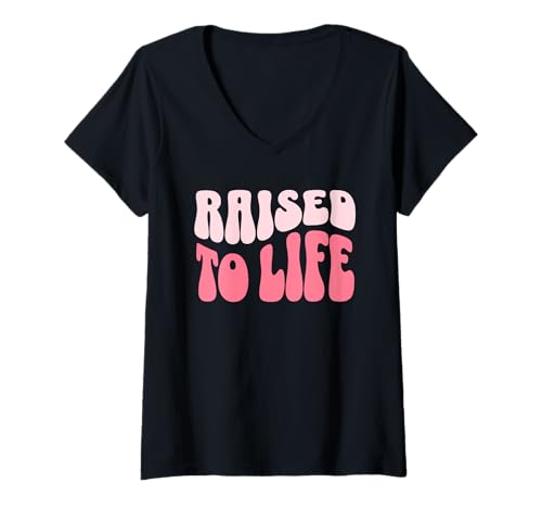 Damen Baptized Raised to Life Baptism T-Shirt mit V-Ausschnitt Damen Baptized Raised to Life Baptism T-Shirt mit V-Ausschnitt von Raised To Life Wear